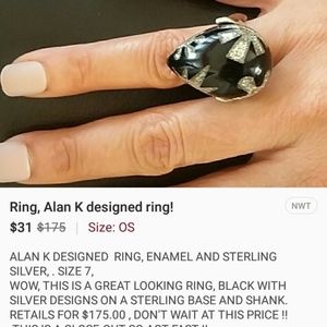 ALAN k sterling silver ring,  exclusive design!